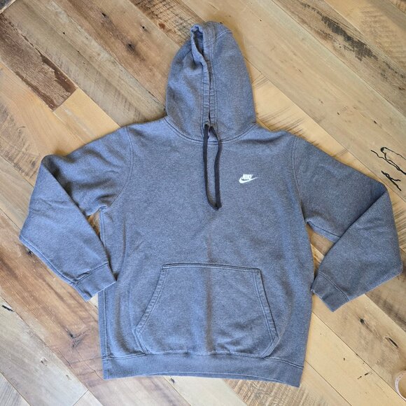Nike Dark Gray Hooded Sweatshirt Size Large - Picture 1 of 8